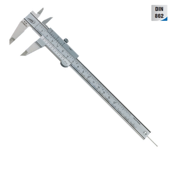 0195 Pocket vernier caliper w.round dep.rod. Штангенциркуль ноніусний 150x40 мм DIN862 з круглим глибиноміром
