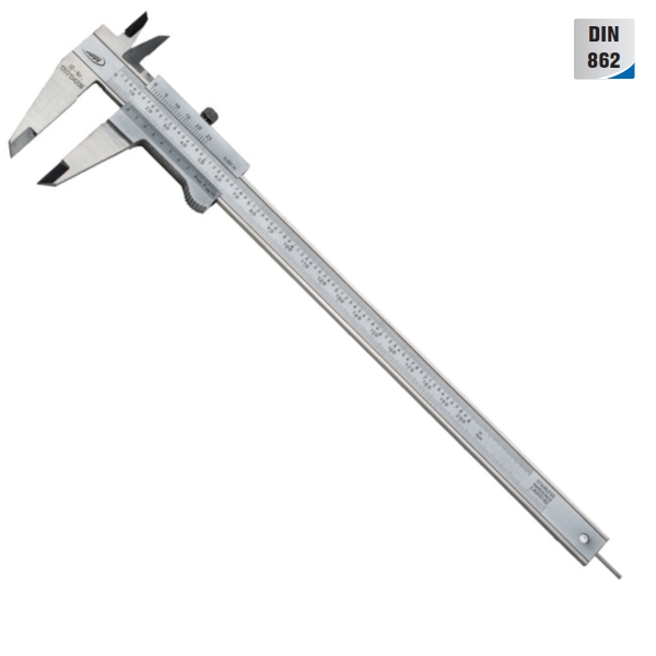 0196 Pocket vernier caliper 0.02 screw Штангенциркуль ноніусний 200x50 мм DIN862 з круглим глибиноміром